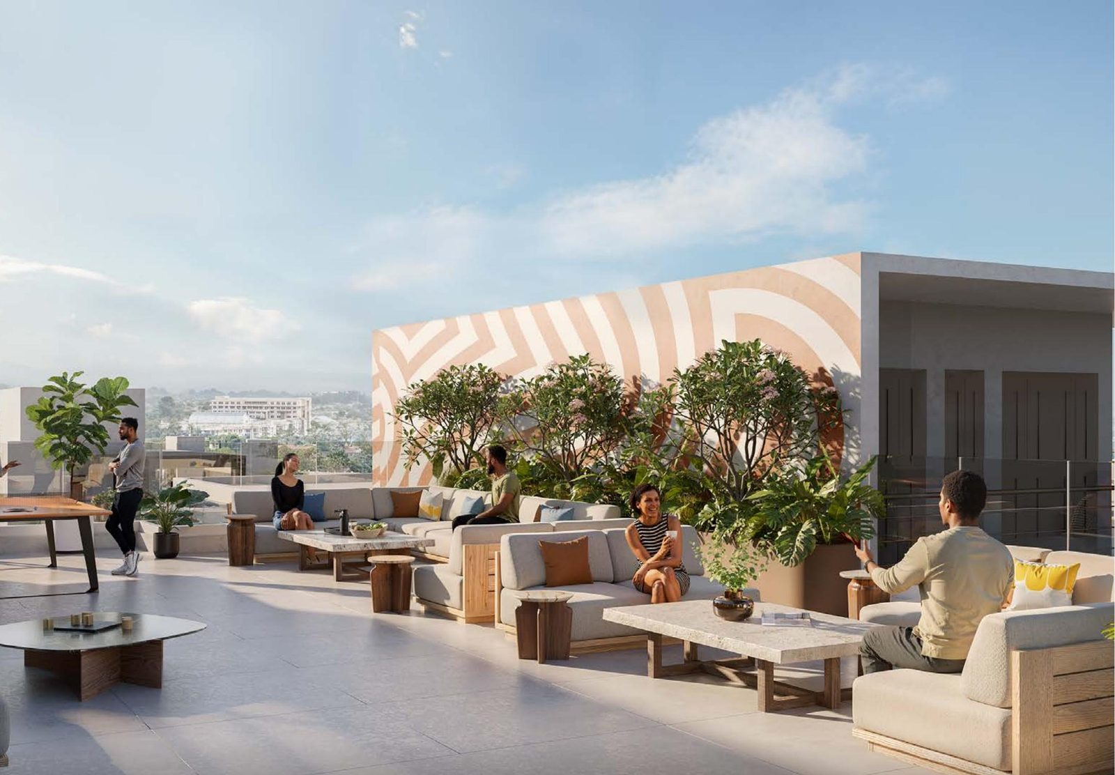 Sunrise rooftop lounge